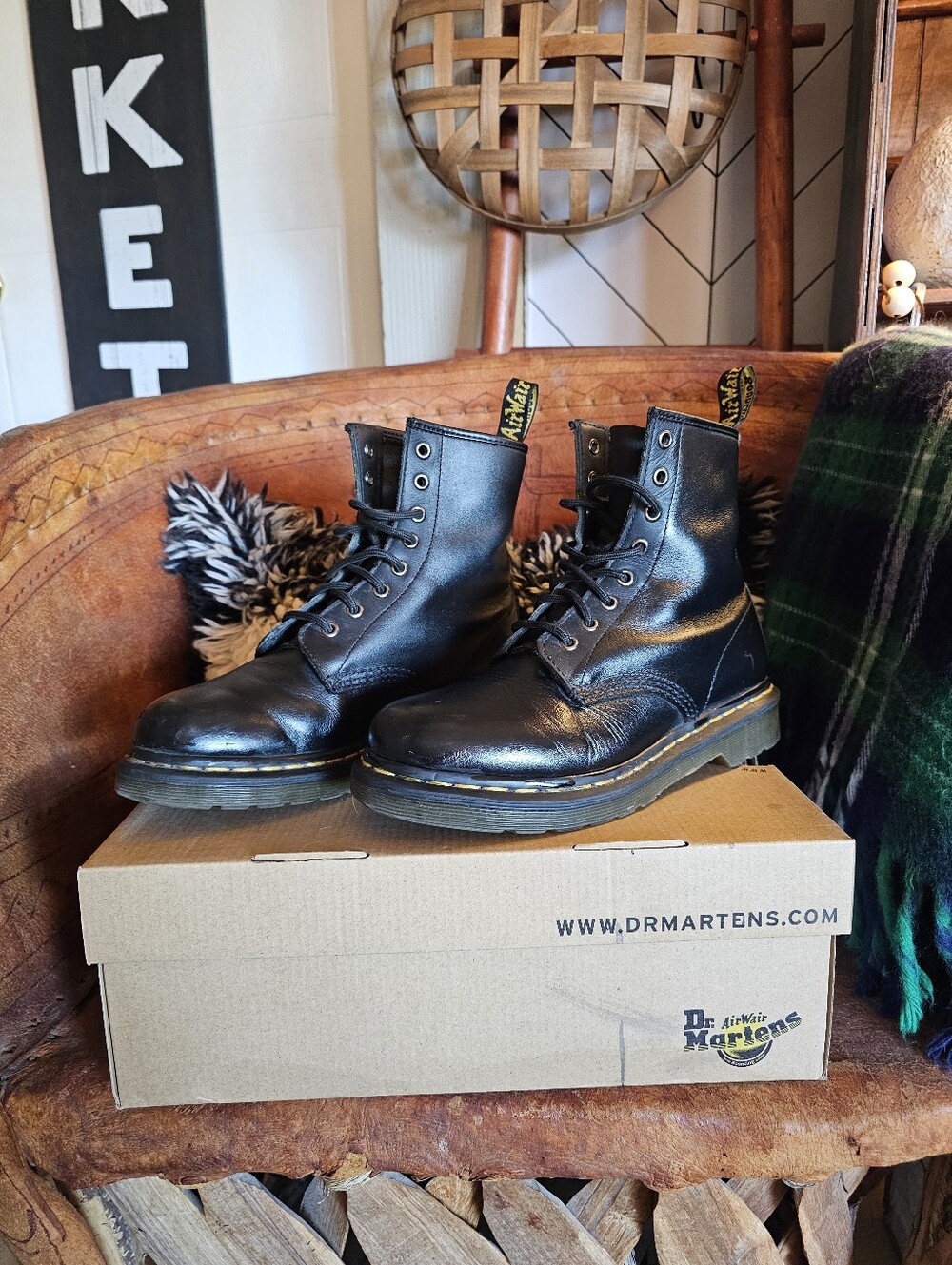 Dr. Martens Black Leather 8-Eye Combat Boots